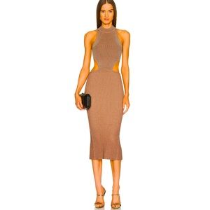 X Revolve Lenora Dress in brown, NWT